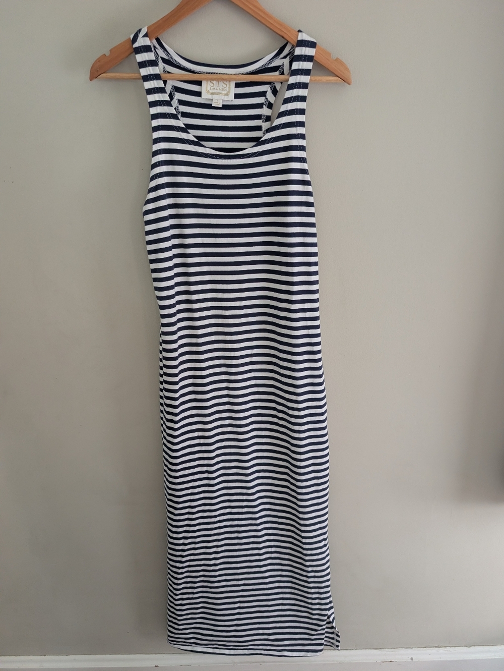 Sail To Sable Navy White Stripe Cotton Tank Dress Size S